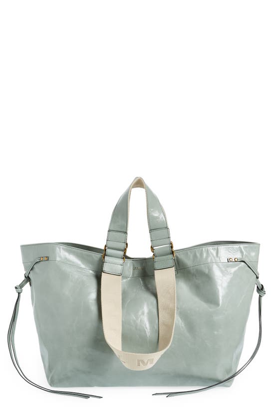 Isabel Marant Wardy Leather Tote In Almond Green