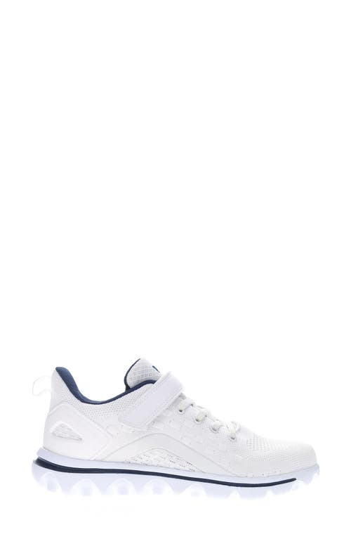 Propét Women's Travelactiv Axial Sneakers In White & Navy In White/navy