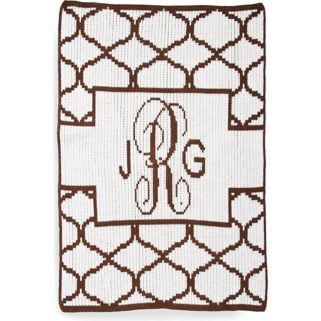 Butterscotch Blankees Lattice Personalized Blanket In White