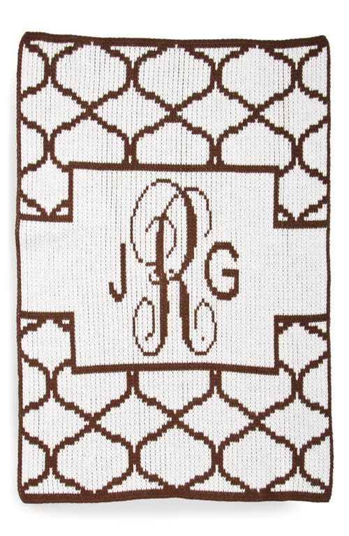 Butterscotch Blankees Lattice Personalized Blanket in White/Brown at Nordstrom, Size Large