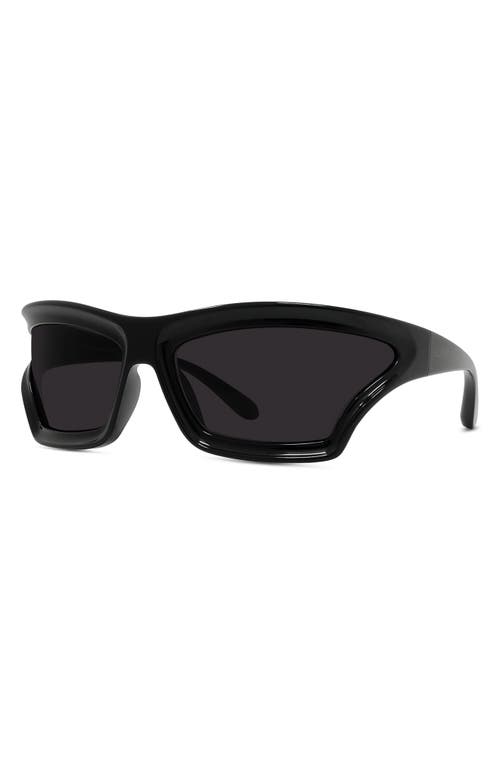 Shop Loewe X Paula's Ibiza 70mm Oversize Mask Sunglasses In Shiny Black/smoke