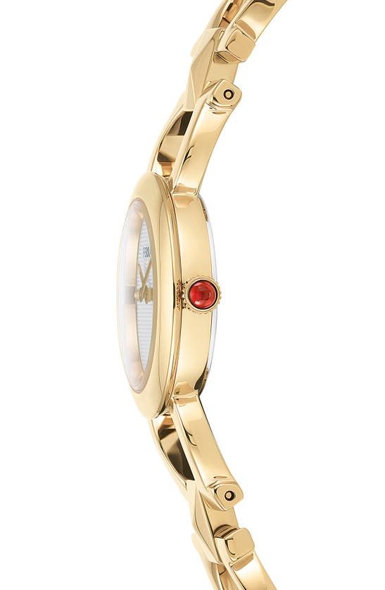 Shop Ferragamo Double Gancio Bracelet Watch, 25mm In Ip Yellow Gold
