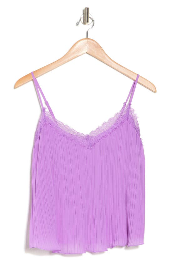 Lush Pleat Lace Camisole In Purple