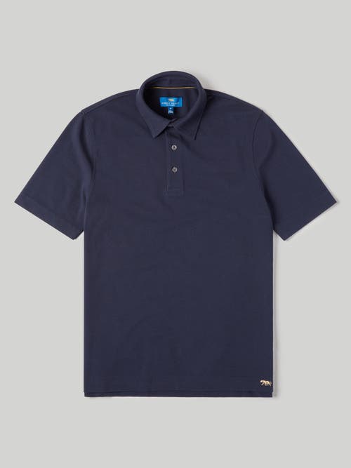 Robert Talbott Walker Short Sleeve Polo In Navy