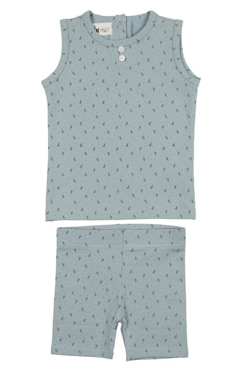 Maniere Manière Kids' Tank & Shorts Set In Aqua