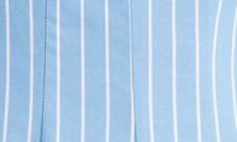 Shop Staud Wells Fit & Flare Dress In Azure Pinstripe