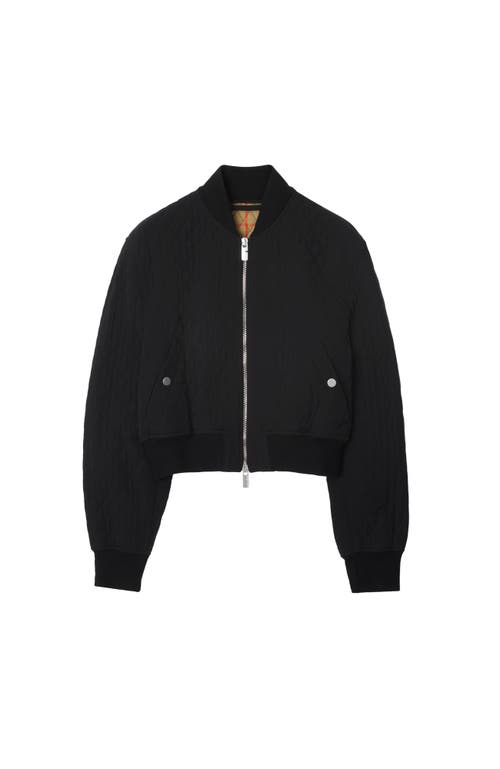 BURBERRY BURBERRY CROPPED QUILTED NYLON BOMBER JACKET 