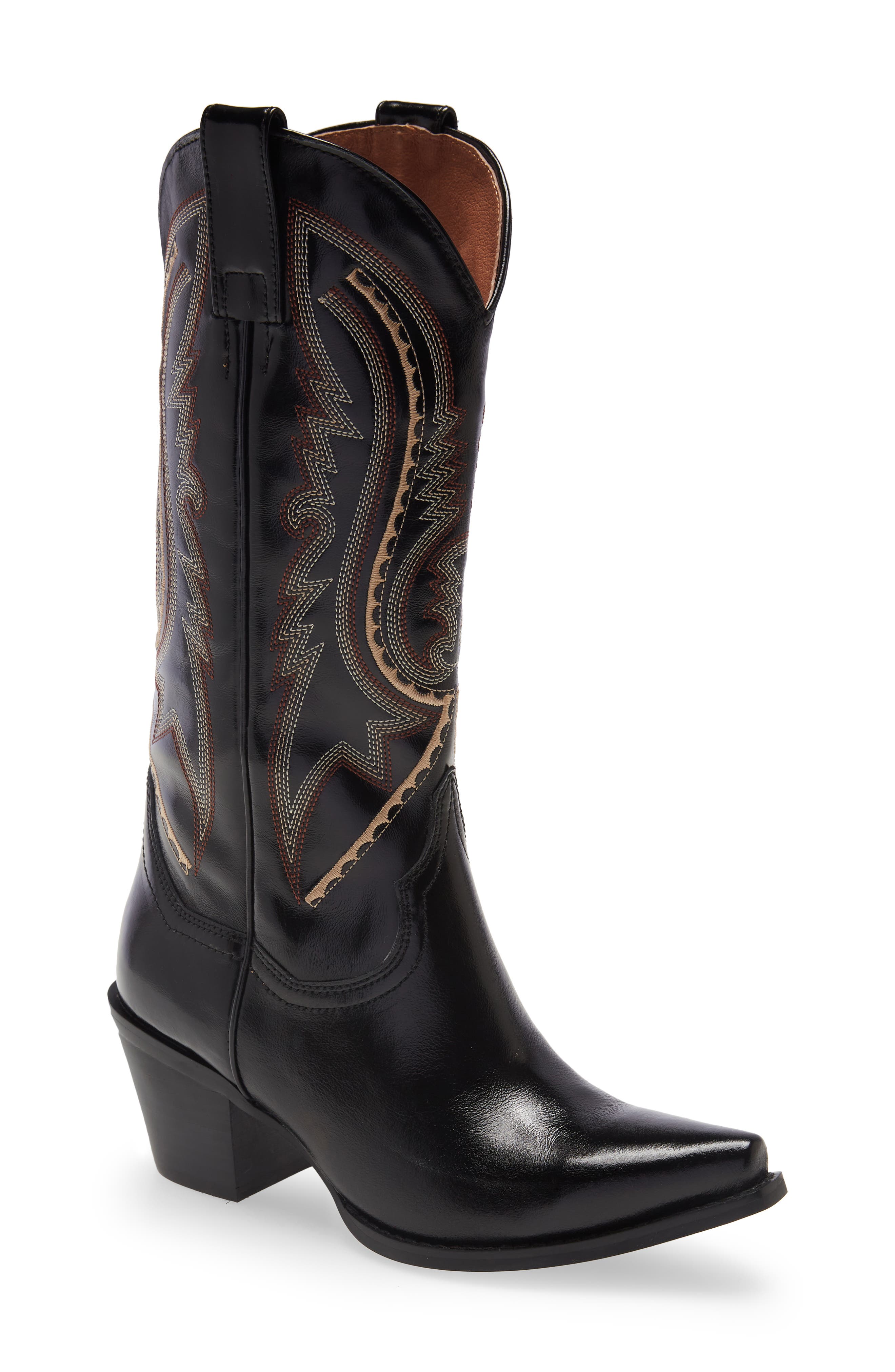 womens black mid calf dress boots