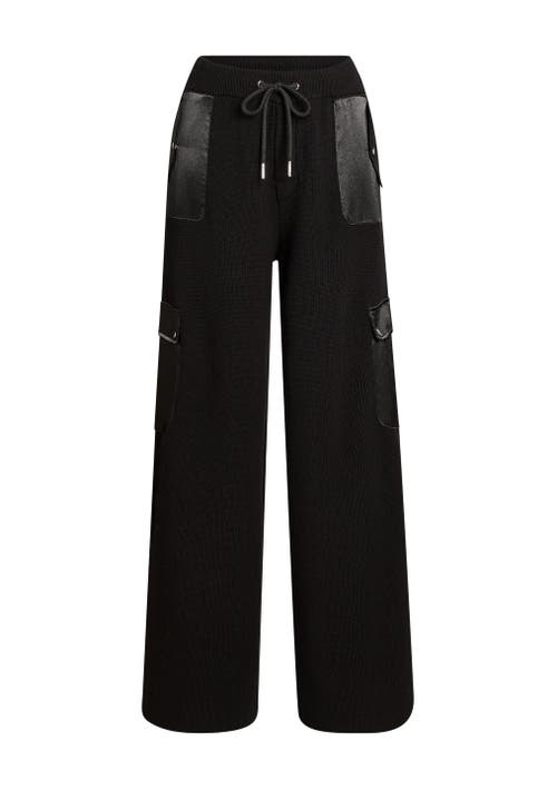 Shop Ser.o.ya Daph Knit Cargo Pant In Black