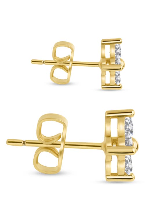 Sterling Forever Cz Cluster 2-pack Stud Earrings In Gold