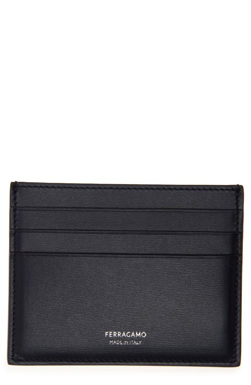 Shop Ferragamo Classic Leather Card Case In Midnight