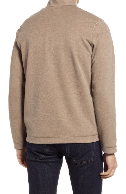 Shop Johnston & Murphy Reversible Quarter Zip Pullover In Oatmeal/light Gray