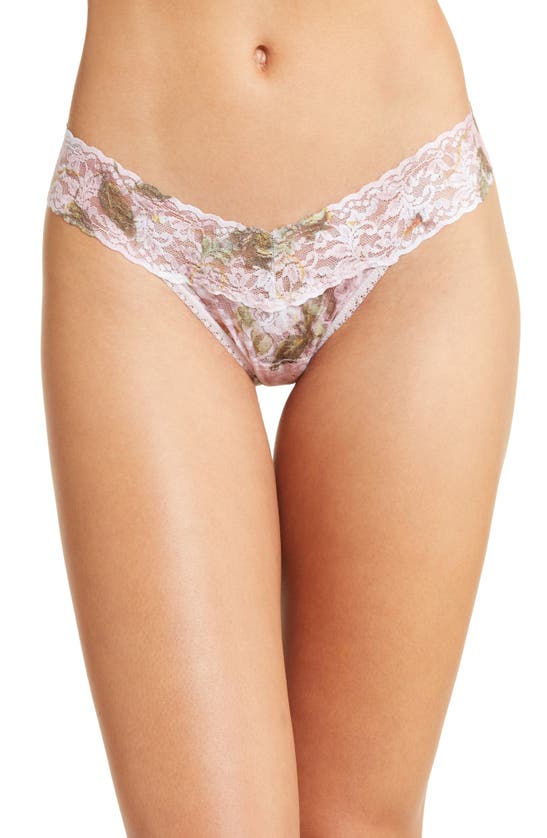 Hanky Panky Print Low Rise Thong In Antique Lily