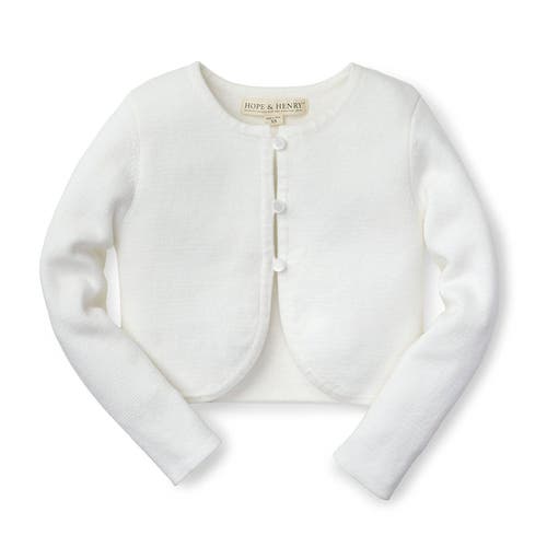 HOPE & HENRY HOPE & HENRY GIRLS' ORGANIC CURVED HEM CARDIGAN, KIDS