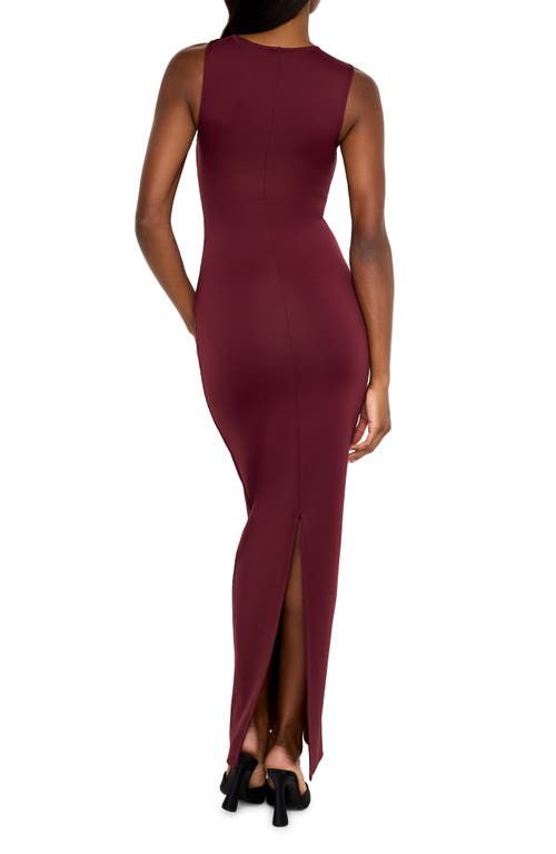 Shop Good American Scuba Knit Maxi Dress In Oxblood002