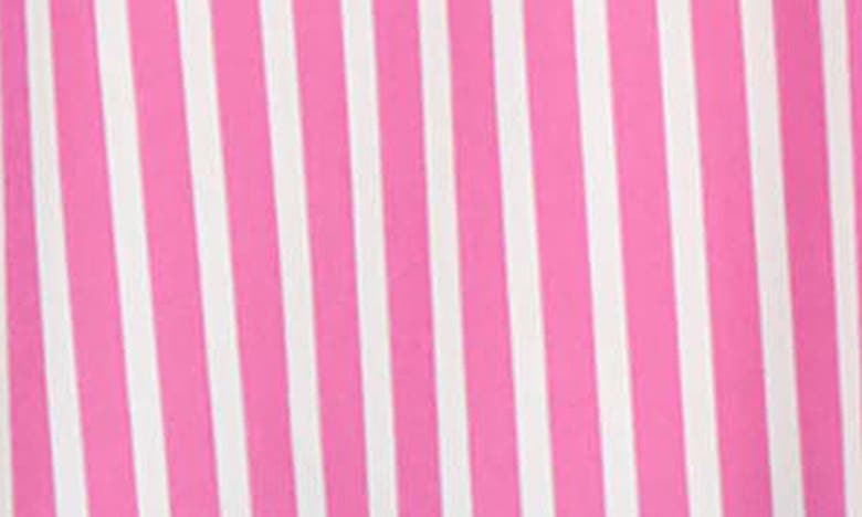 Shop Foxcroft Sophia Stripe Three-quarter Sleeve Stretch Tunic In Azalea