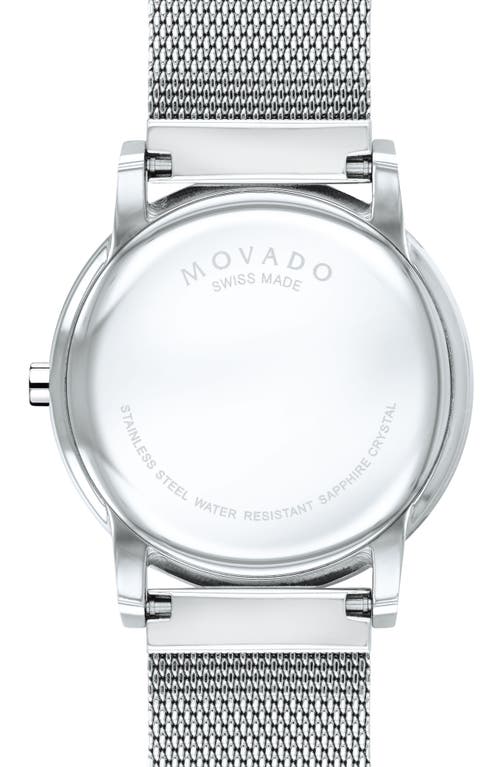 Shop Movado Museum Mesh Strap Watch, 40mm In Silver/black/silver