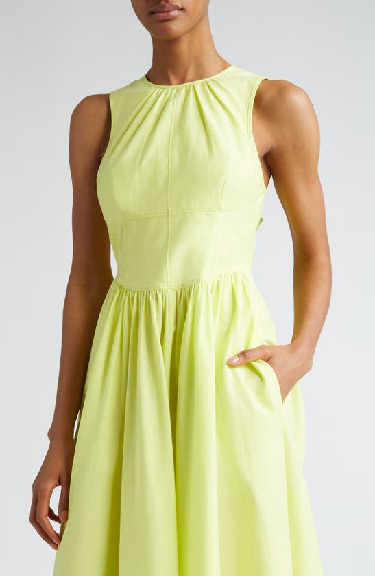 Shop Cinq À Sept Benita Sleeveless Cotton Blend Dress In Lime Kiss