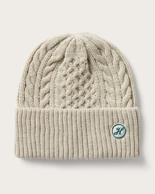 Hemlock Vulcan Cable Knit Baby Beanie In Grey Sage