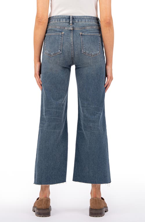 Shop Kut From The Kloth Meg Fab Ab Raw Hem High Waist Ankle Wide Leg Jeans In Peacefully