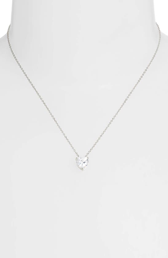 Shop Nordstrom 2ct Tw Sterling Silver Cubic Zirconia Heart Pendant Necklace In Clear- Silver