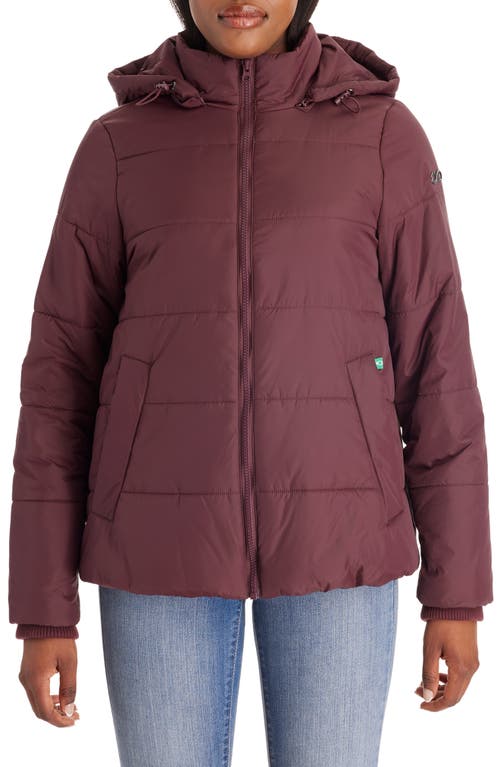 Leia 3-in-1 Water Resistant Maternity/Nursing Puffer Jacket with Removable Hood in Burgundy