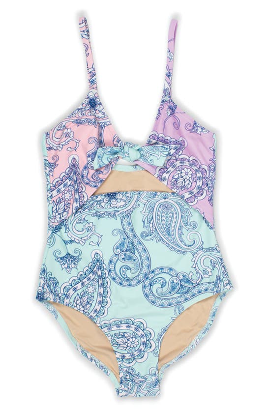 Shop Shade Critters Kids' Paisley Cutout One-piece Swimsuit In Mint Multi