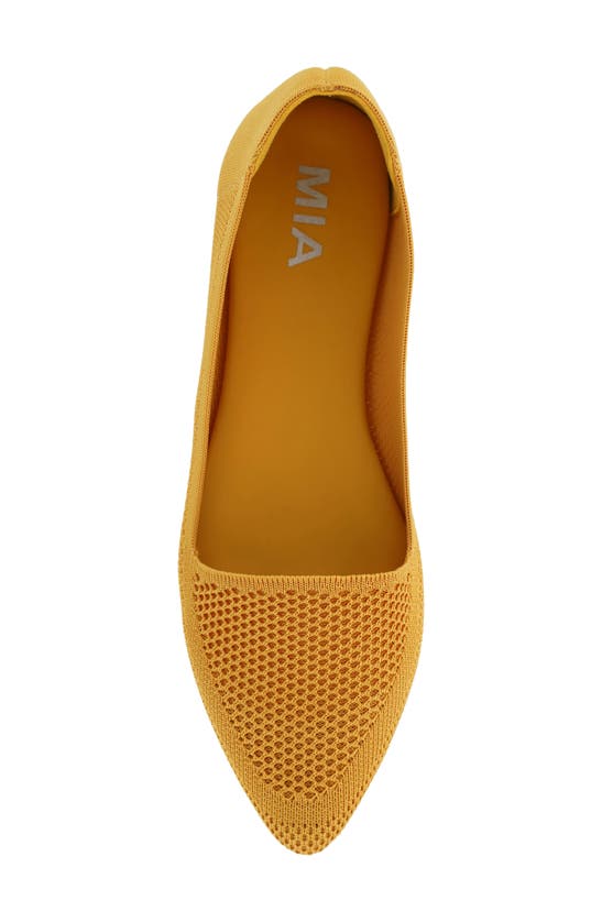 Shop Mia Corrine Knit Flat In Mustard Fl