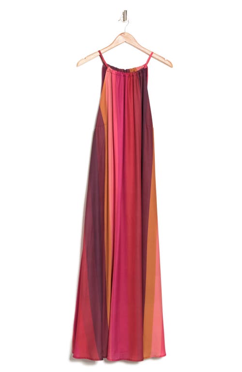 Shop By Design Belinda Sleeveless Georgette Maxi Dress In Red/pink Combo
