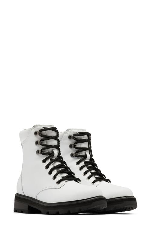 SOREL Lennox Waterproof Lace-Up Boot in White/Black at Nordstrom, Size 12