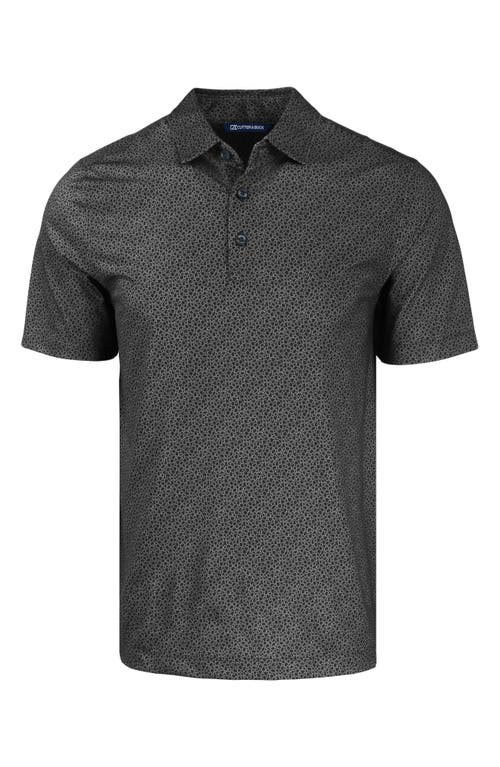 Pebble Recycled Polyester Jersey Polo in Black