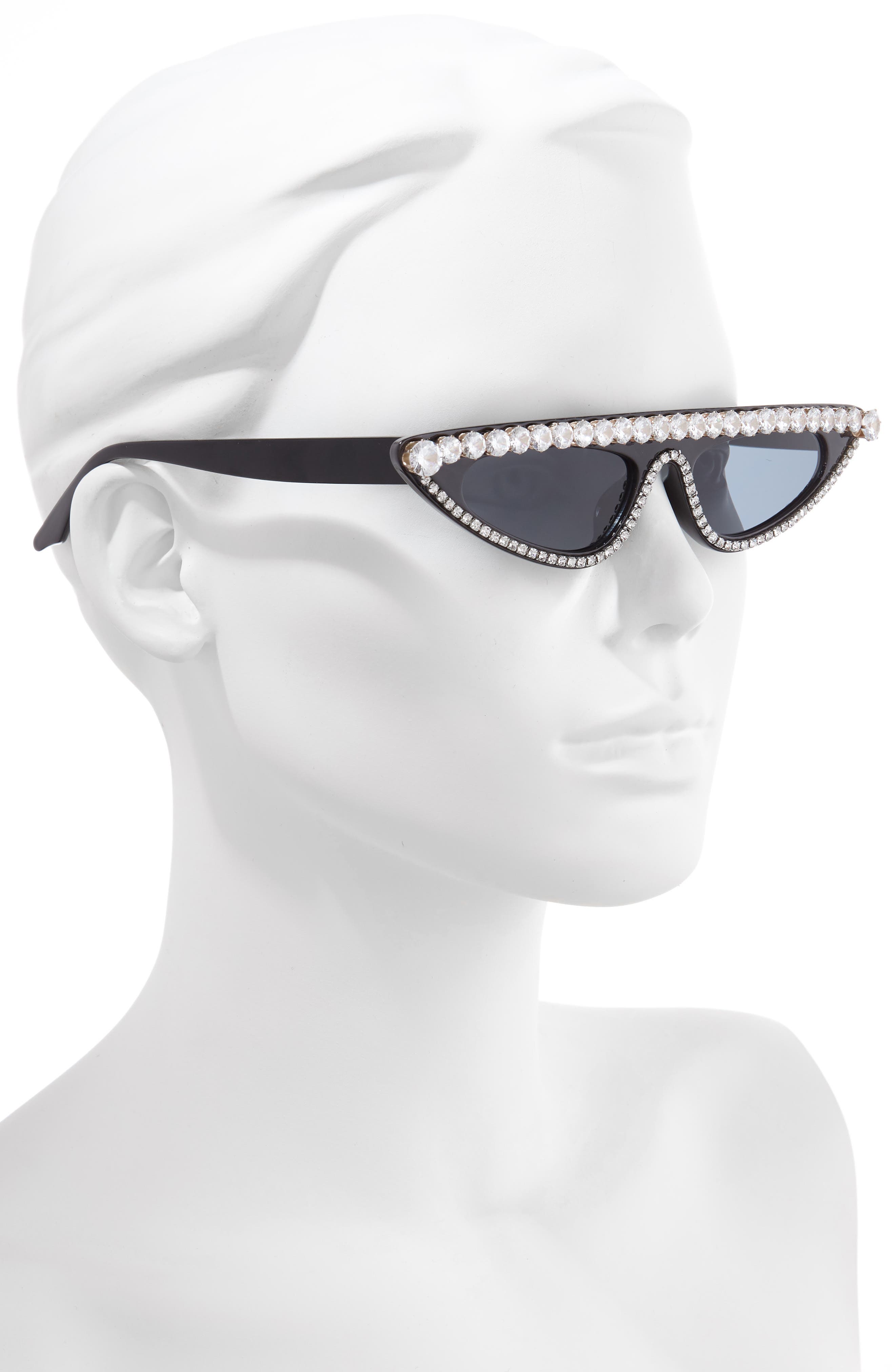  Mini Crystal Sunglasses, Alternate, color, BLACK/ CRYSTAL