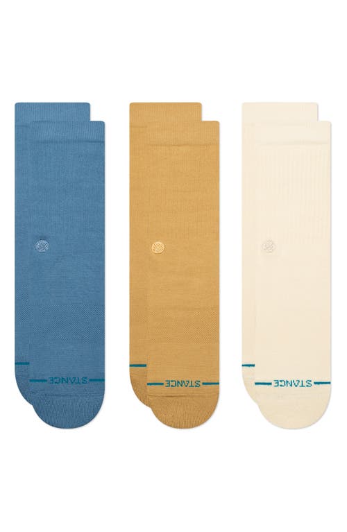 Shop Stance Icon Assorted 3-pack Crew Socks In Cream