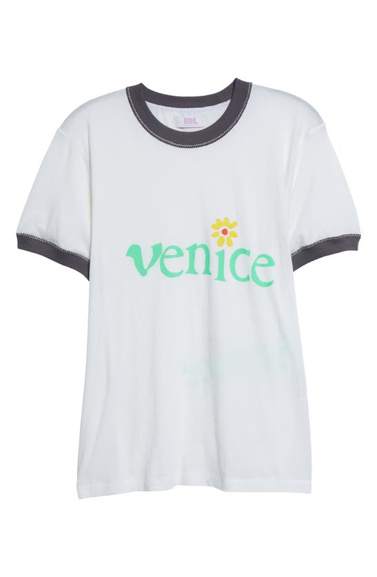 Shop Erl Venice Ringer Graphic T-shirt In White