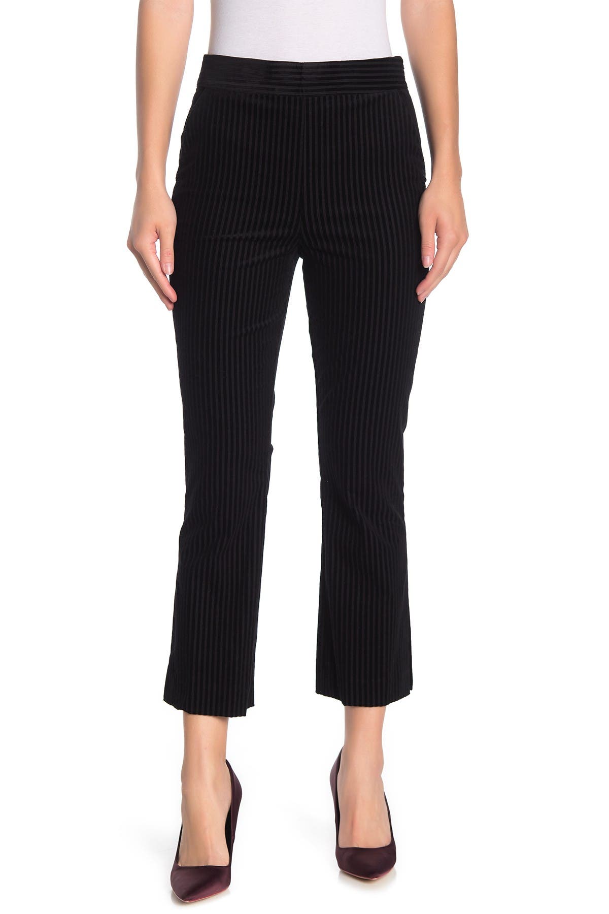 striped velvet pants