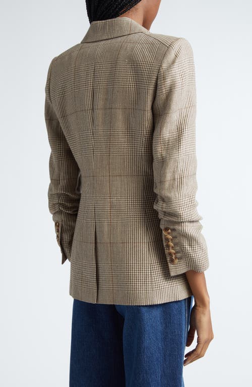 Shop Veronica Beard Battista Glen Plaid Linen & Cotton Blend Dickey Jacket In Ecru/ochre