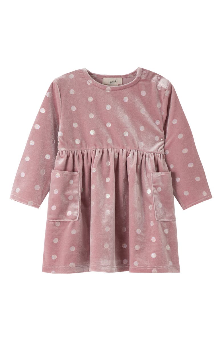 PEEK ESSENTIALS Pann? Velvet Dot Dress, Main, color, LAVENDER