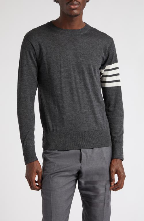 Thom Browne Men's 4-Bar Merino Wool Sweater Grey at