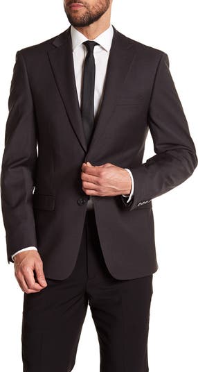 Solid Gray Wool Suit Suit Separate Jacket