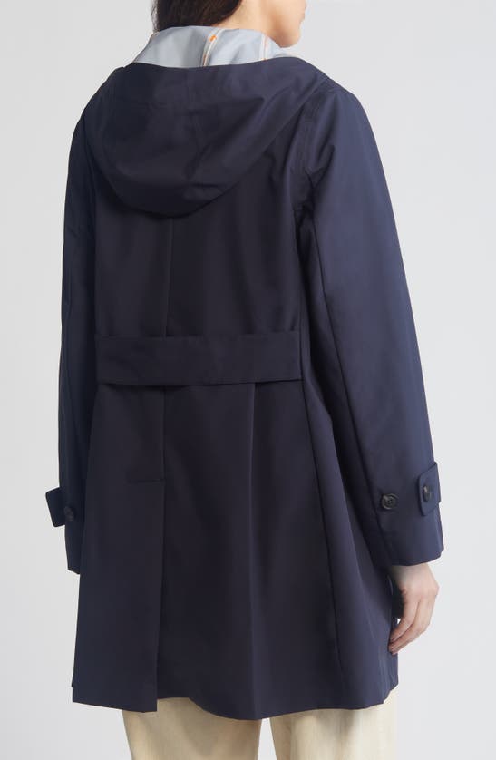Shop Save The Duck Orel Waterproof Trench Coat In Blue Black