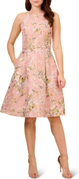 Adrianna papell jacquard fit & 2024 flare dress