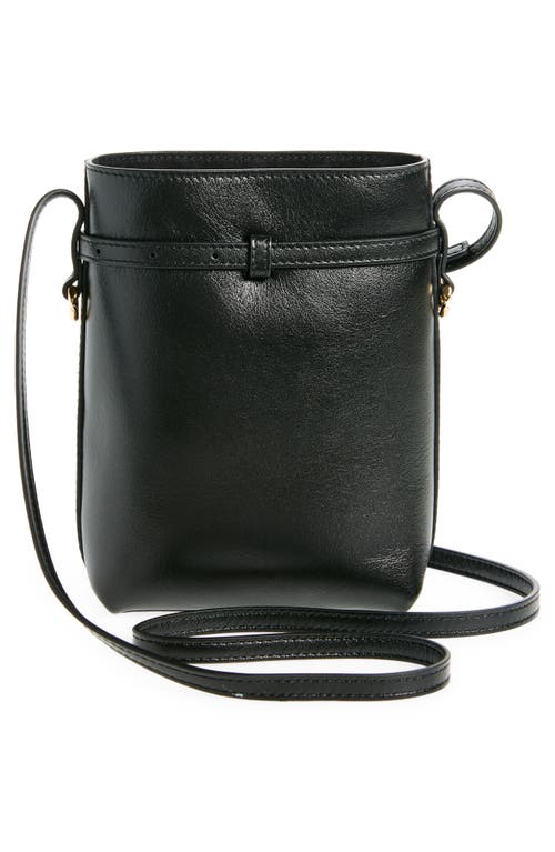 Givenchy Voyou Phone Pouch Bucket Bag In Shiny Tumbled Leather In Black