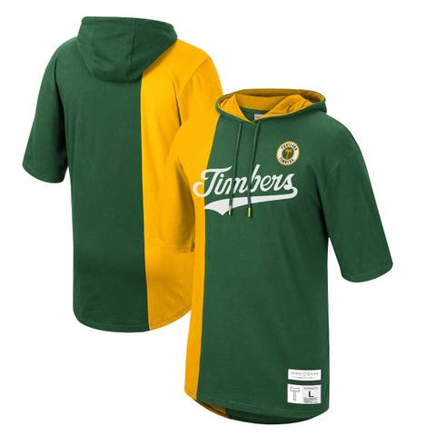 Men's Mitchell & Ness Gold Green Bay Packers Classic Helmet Pullover Hoodie