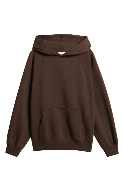 Bp. Fleece Detail Oversize Raglan Hoodie In Brown Coffee