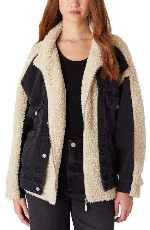 BLANKNYC BLANKNYC HIGH PILE FLEECE & DENIM TRUCKER JACKET 