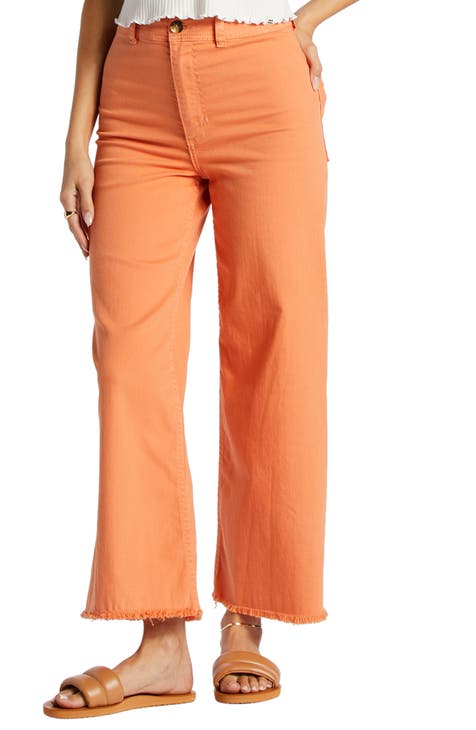 Women Loose Pants, Loose Pants, Orange Pants, Women Summer Pants