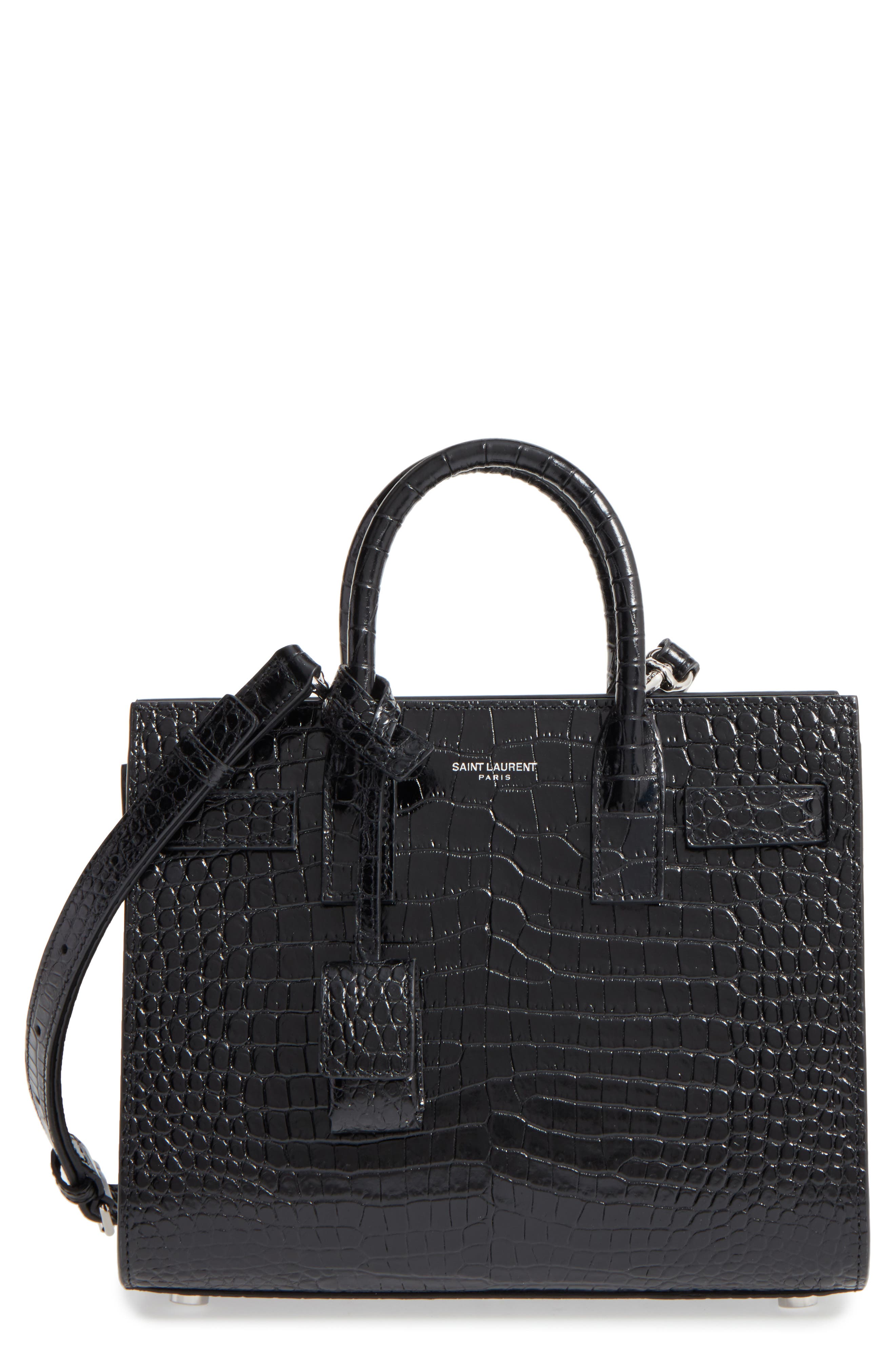 classic ensacar de jour baby in crocodile embossed matte leather