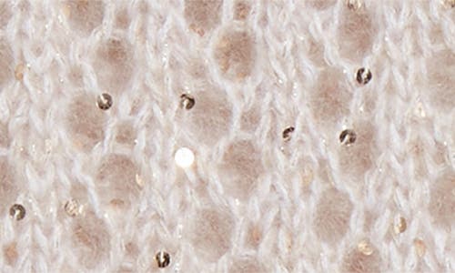 Eleventy Sequin Openwork Crewneck Sweater In 00 Blush Ivory