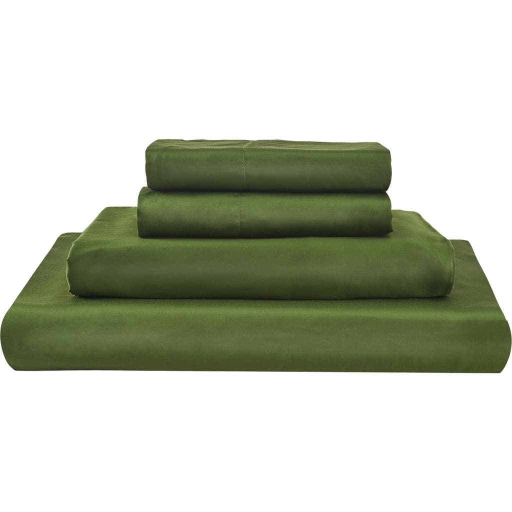 Sijo 400 Thread LuxeSoft Organic Cotton Sateen Sheet Set in Forest