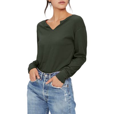 Michael Stars Nadia Notch Neck Top, Green